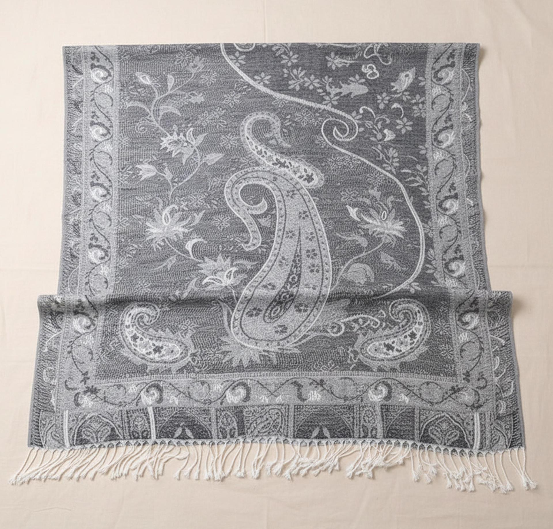 Reversible Soft Pashmina Shawl & Scarf for Women, Jacquard Brocade, Shawl, Sarong or Head Wraps