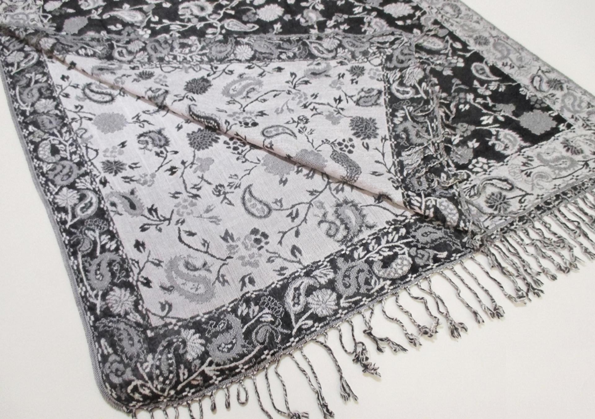 Soft Pashmina Shawl & Scarf for Women, Jacquard Brocade, Blanket Scarf, Head Wraps