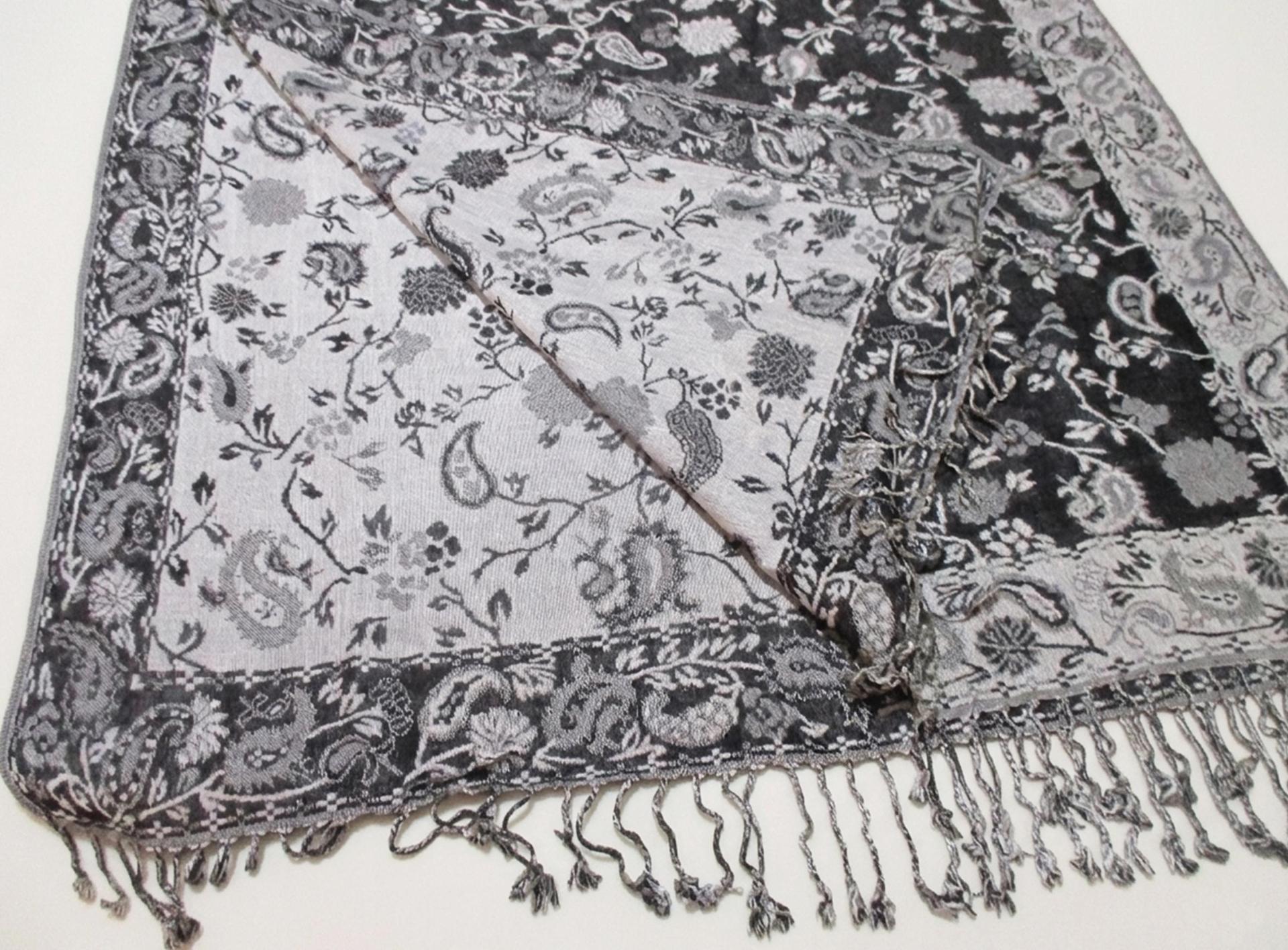Soft Pashmina Shawl & Scarf for Women, Jacquard Brocade, Blanket Scarf, Head Wraps