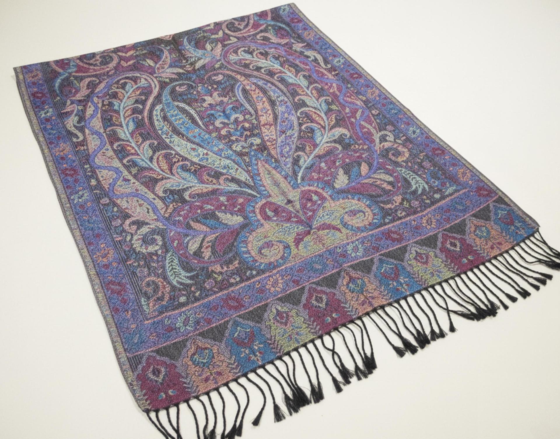 Reversible Soft Pashmina Shawl & Scarf for Women, Jacquard Brocade, Shawl, Sarong or Head Wraps