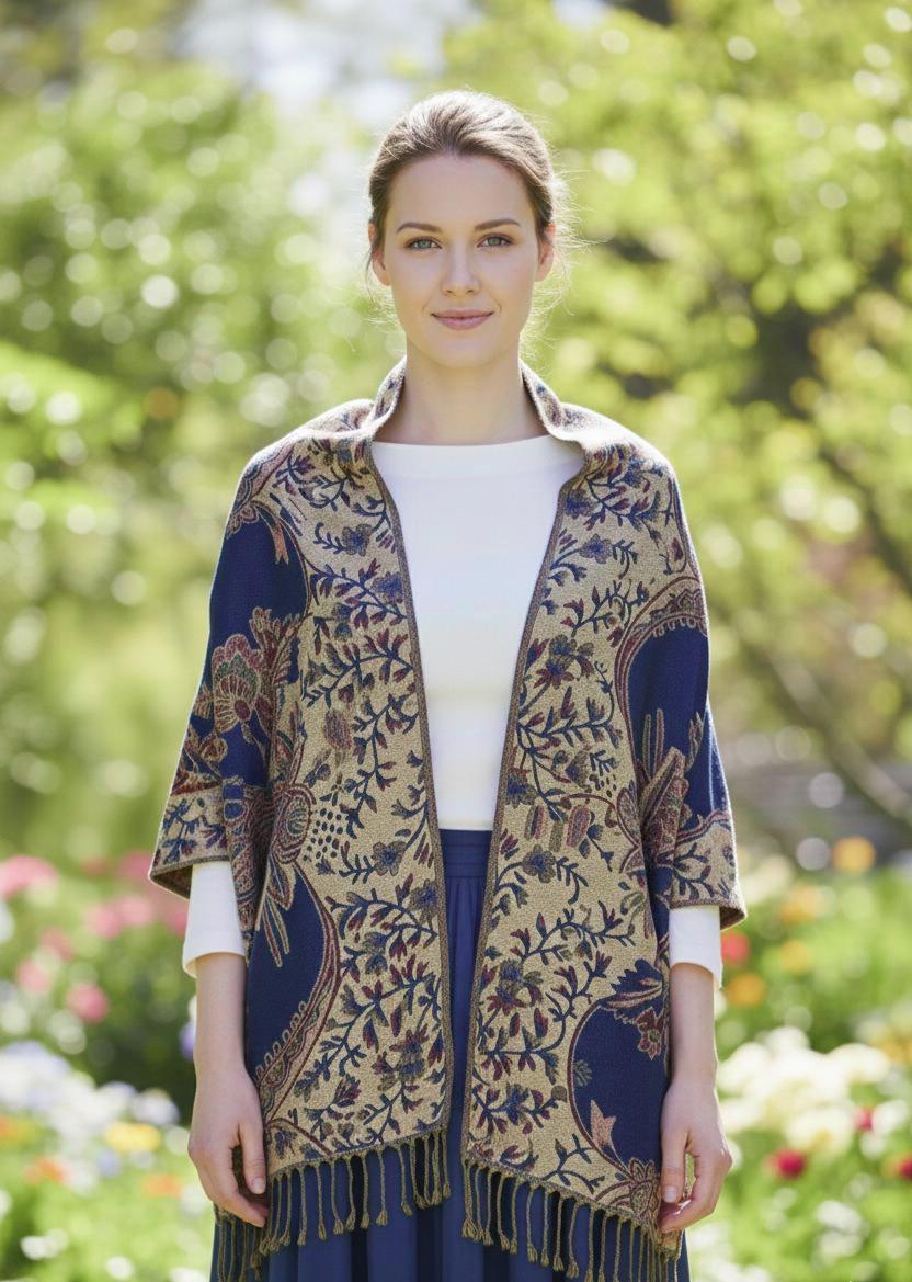 Reversible Soft Pashmina Shawl & Scarf for Women, Jacquard Brocade, Shawl, Sarong or Head Wraps