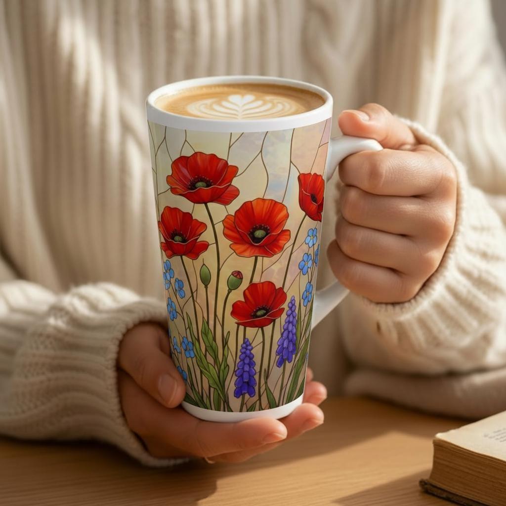 Latte 17oz Ceramic Mug - Coffee or Tea Cup, Extra Tall