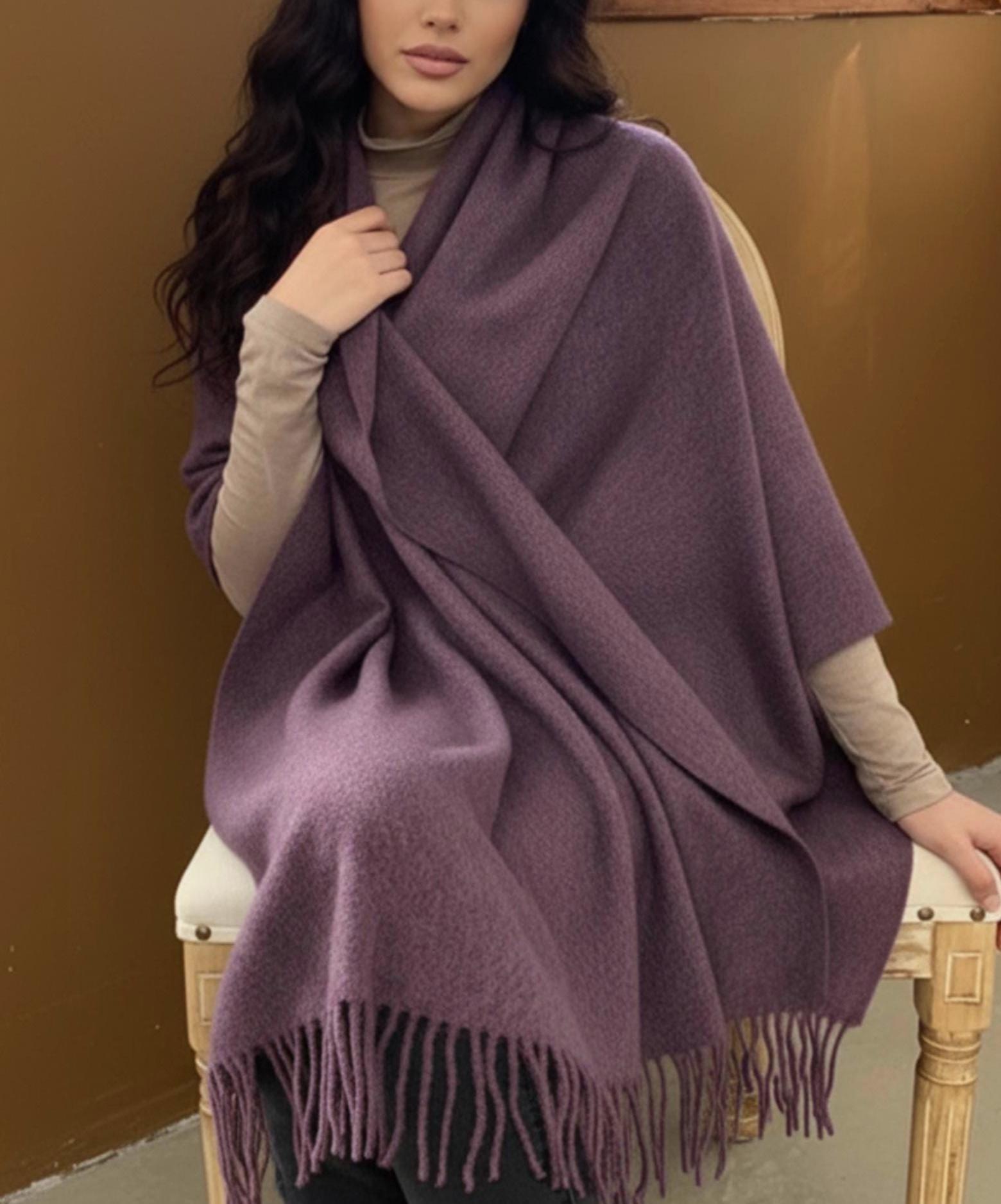 Purple Blanket Scarf and Shawl - Super Soft Pashmina Wide Scarf
