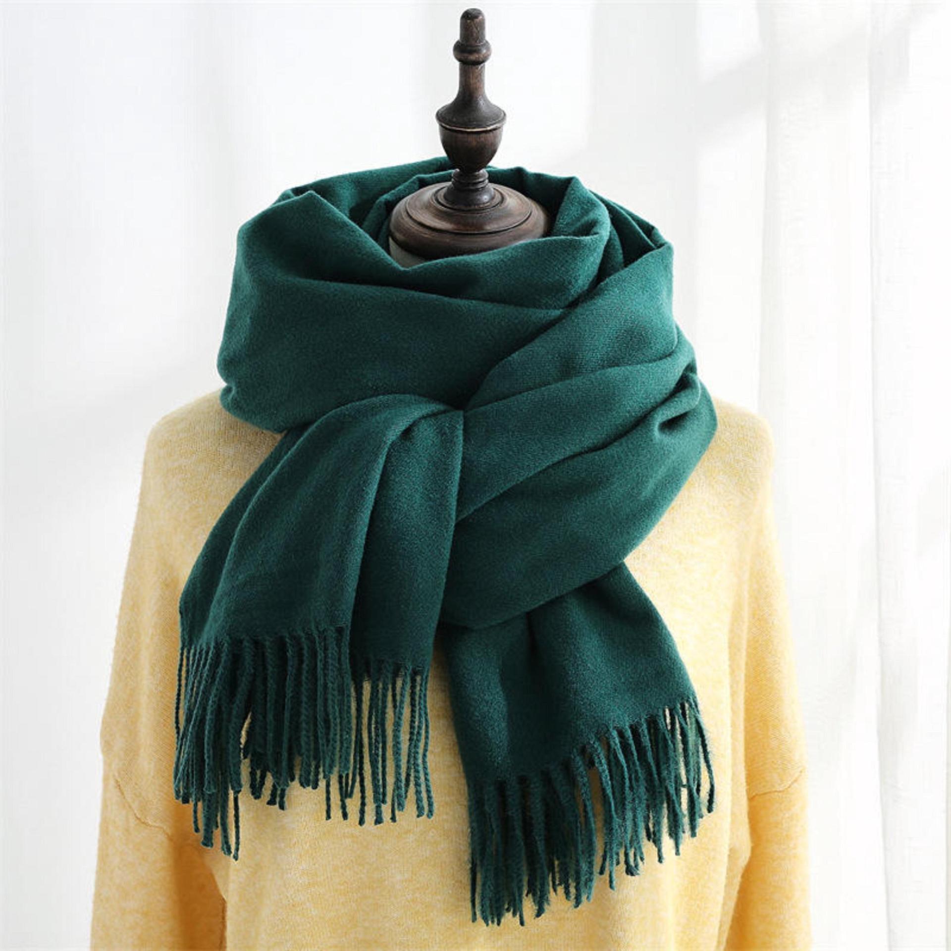 Emerald Green Pashmina, Blanket Shawl - Lightweight Wide Scarf and Wrap