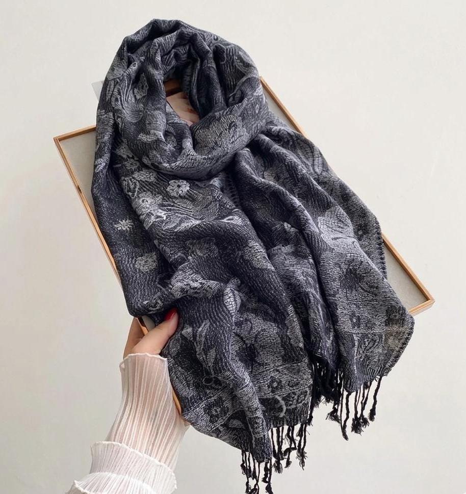 Soft Pashmina Shawl & Scarf for Women, Jacquard Brocade, Blanket Scarf, Head Wraps