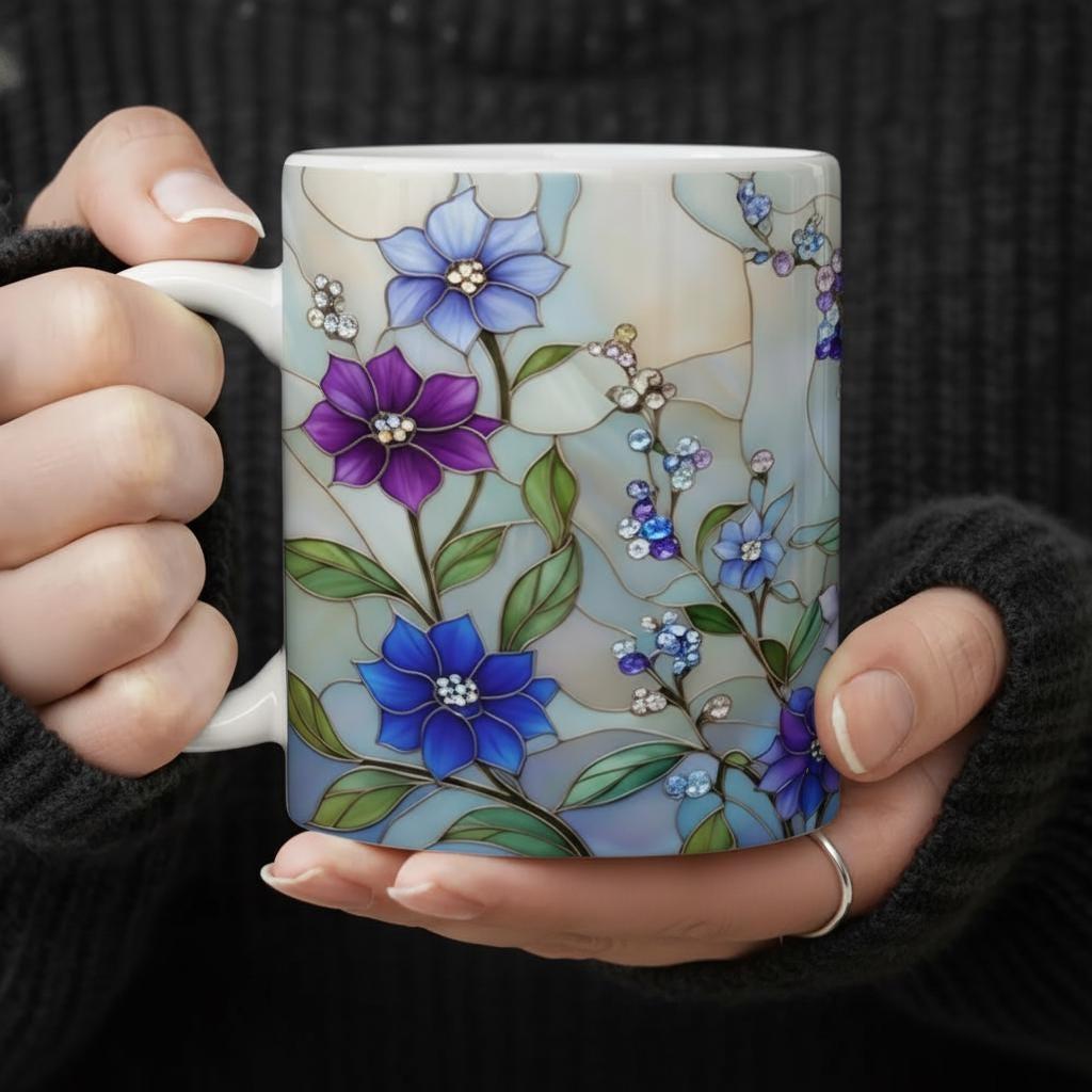 Floral Cups -  Large and Small Ceramic Mugs
