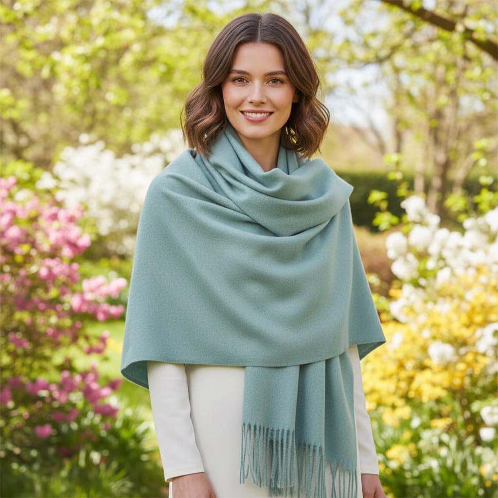 Turquoise Blanket Shawl - Thick Super Soft Wrap
