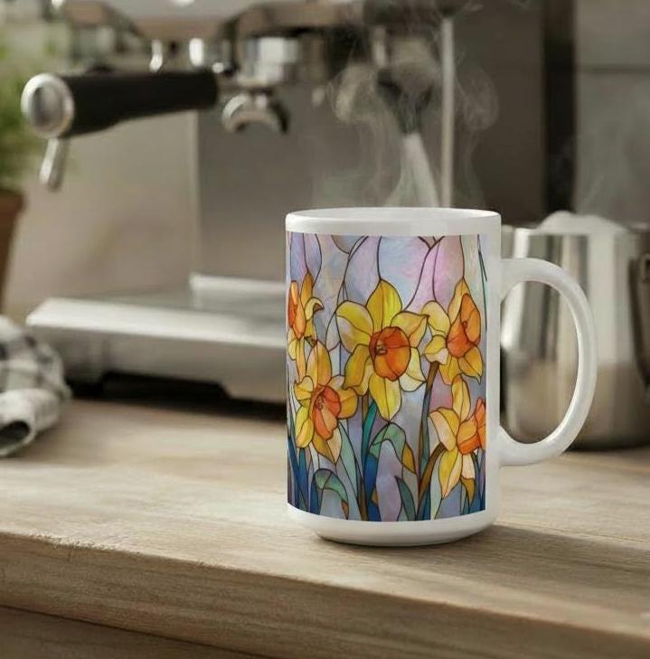 Floral Cups - Large and Small Ceramic Mugs