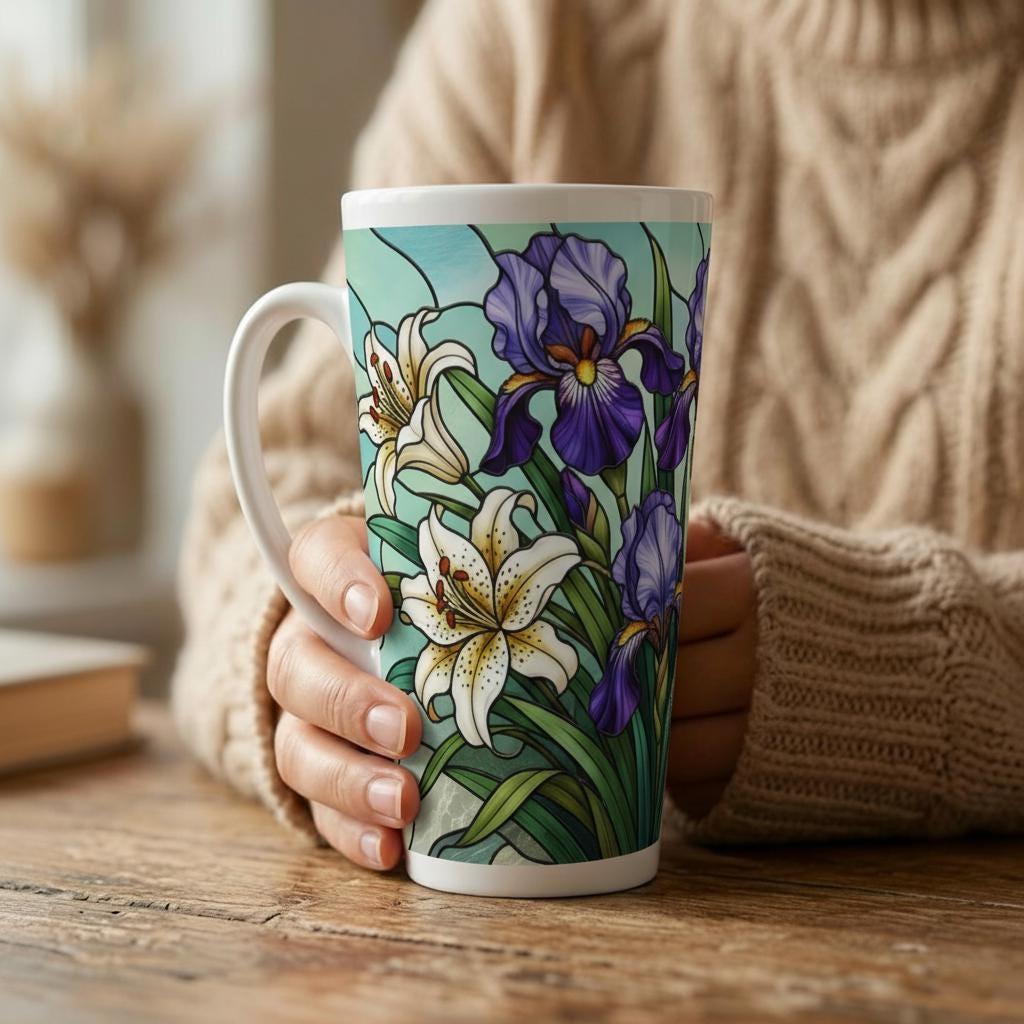 Latte 17oz Ceramic Mug - Coffee or Tea Cup, Extra Tall