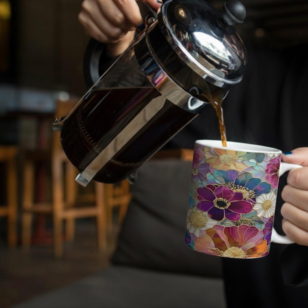 Floral Cups -  Large and Small Ceramic Mugs
