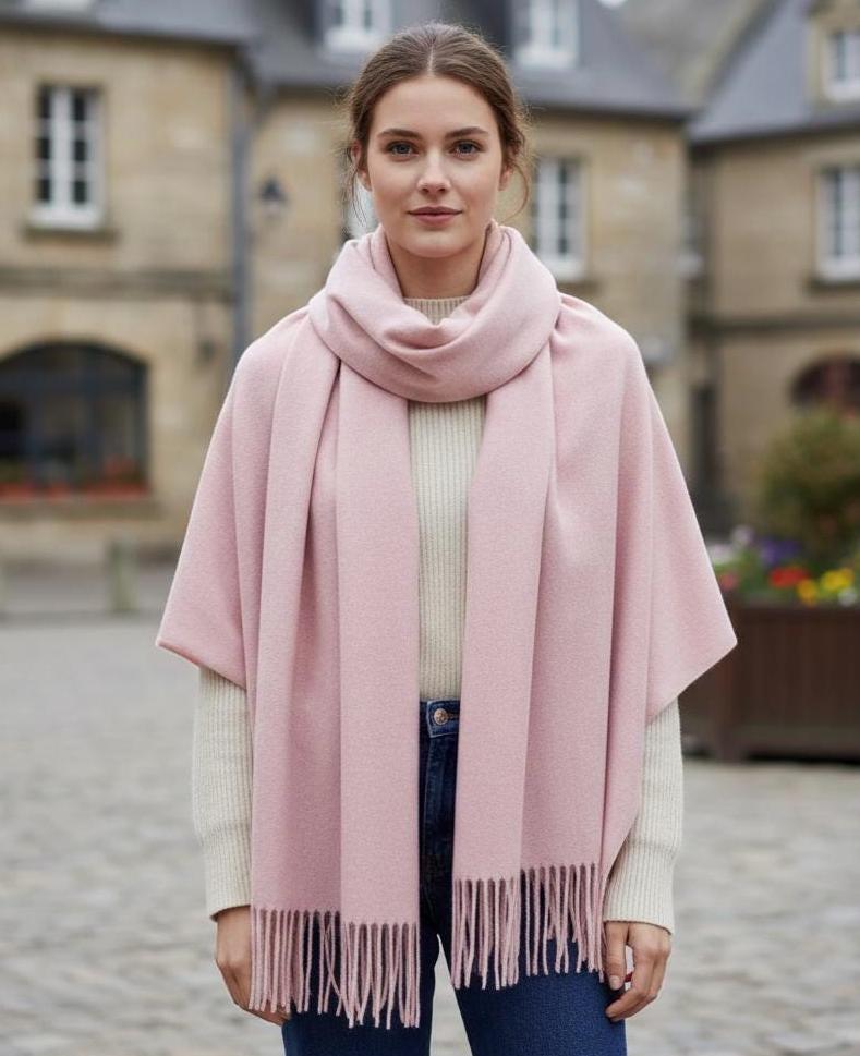 Pink Shawl - Thick Wide Scarf - Pashmina Super Soft Wrap
