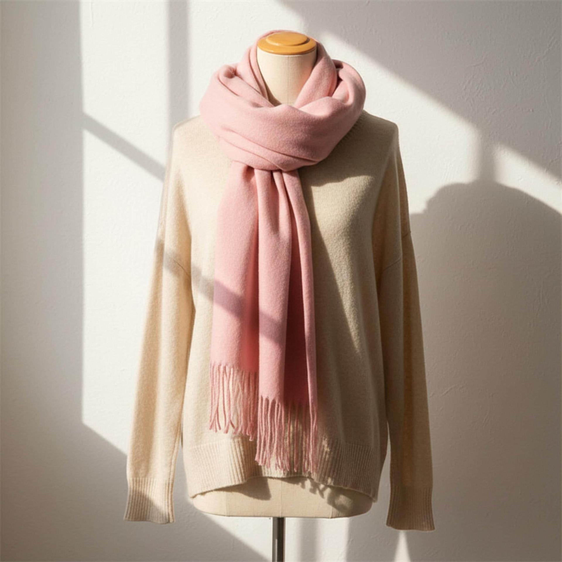 Pink Shawl - Thick Wide Scarf - Pashmina Super Soft Wrap
