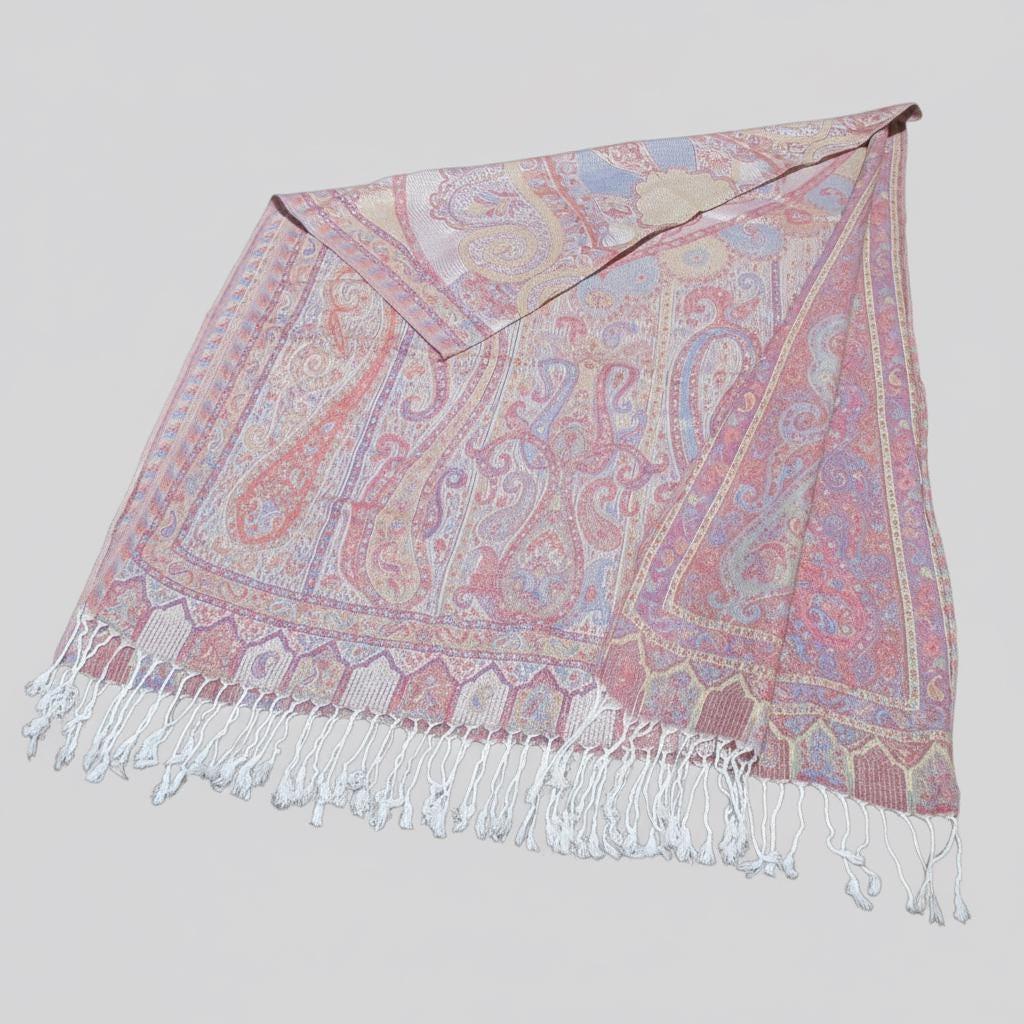 Soft Pashmina Shawl & Scarf for Women, Jacquard Brocade, Lightweight Blanket Shawl