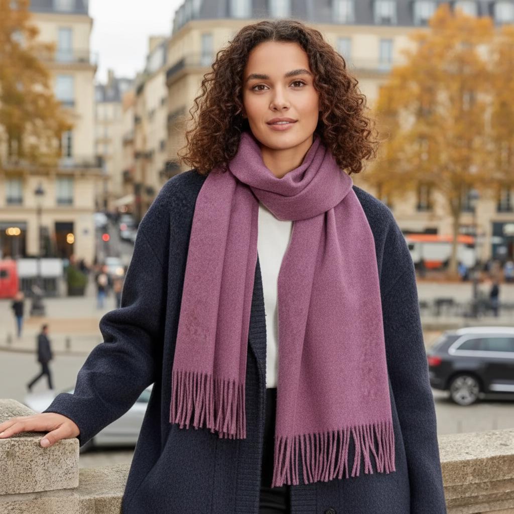 Purple Blanket Shawl - Thick Wide Scarf - Super Soft Wrap