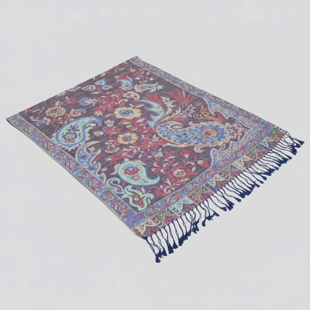 Reversible Soft Pashmina Shawl & Scarf for Women, Jacquard Brocade, Shawl, Sarong or Head Wraps