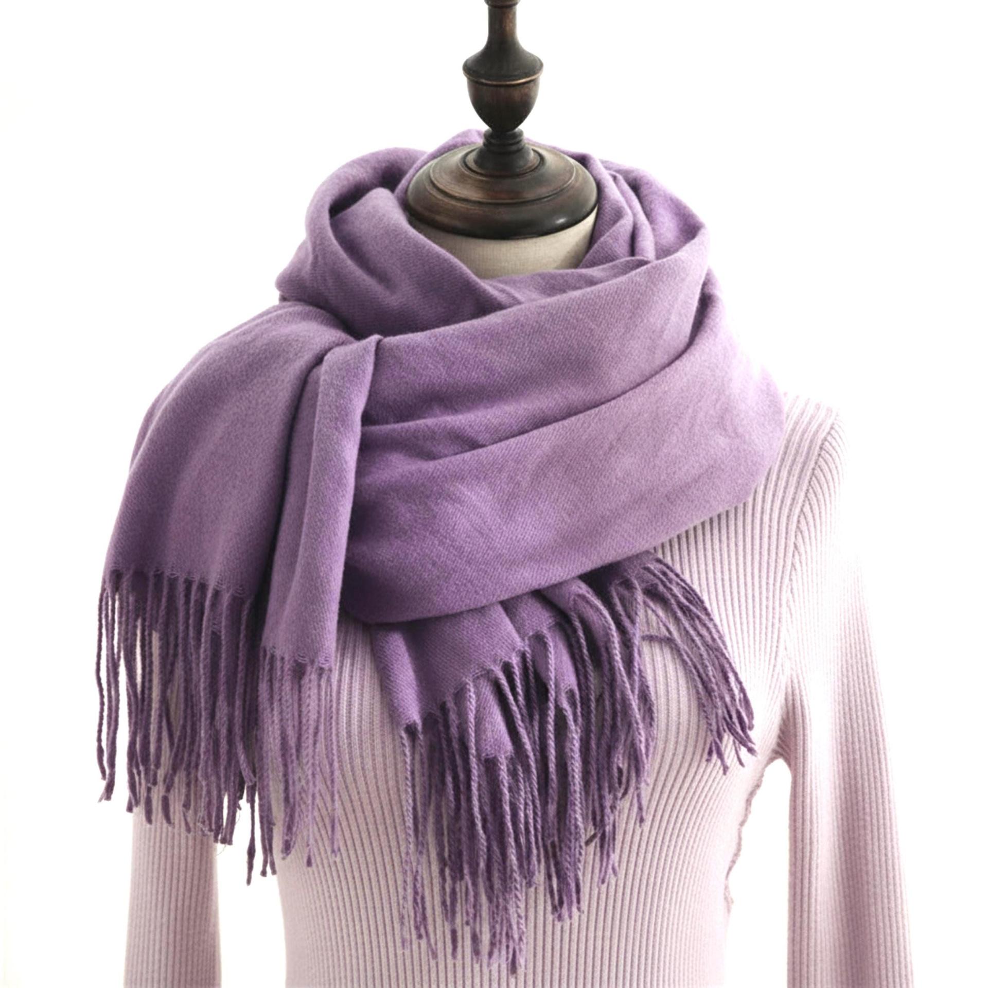 Lavender Pashmina, Blanket Shawl - Lightweight Wide Scarf and Wrap