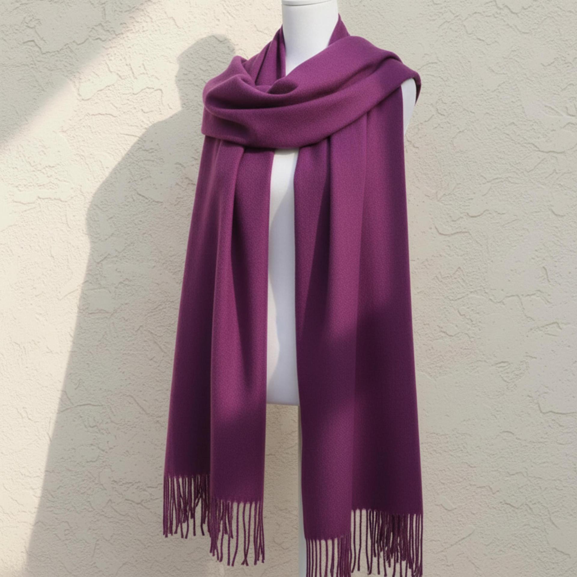 Purple Pashmina, Blanket Shawl - Lightweight Wide Scarf and Wrap