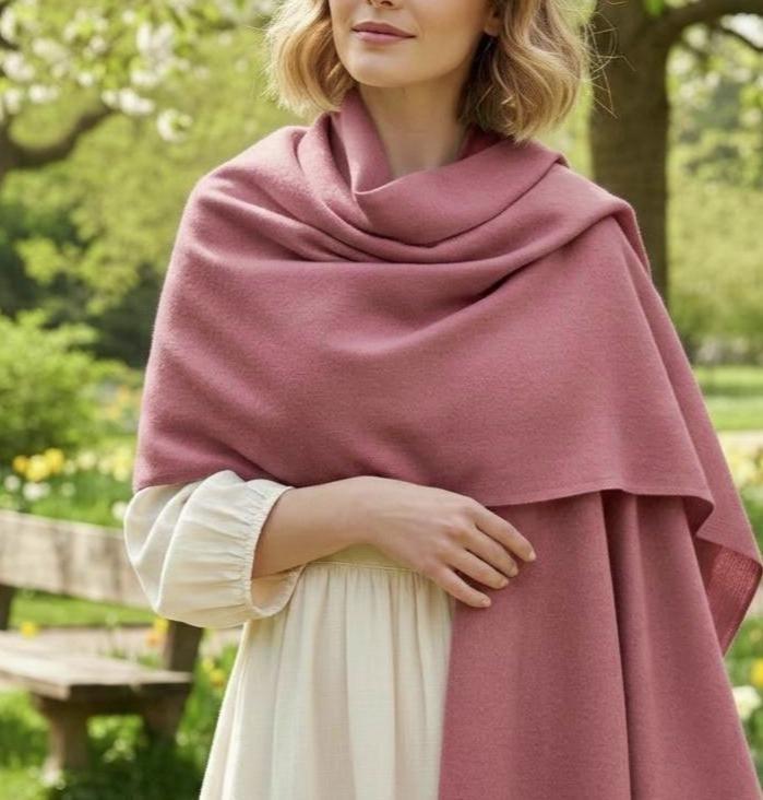 Blanket Scarf and Shawl - Rose - Super Soft Pashmina Wide Scarf