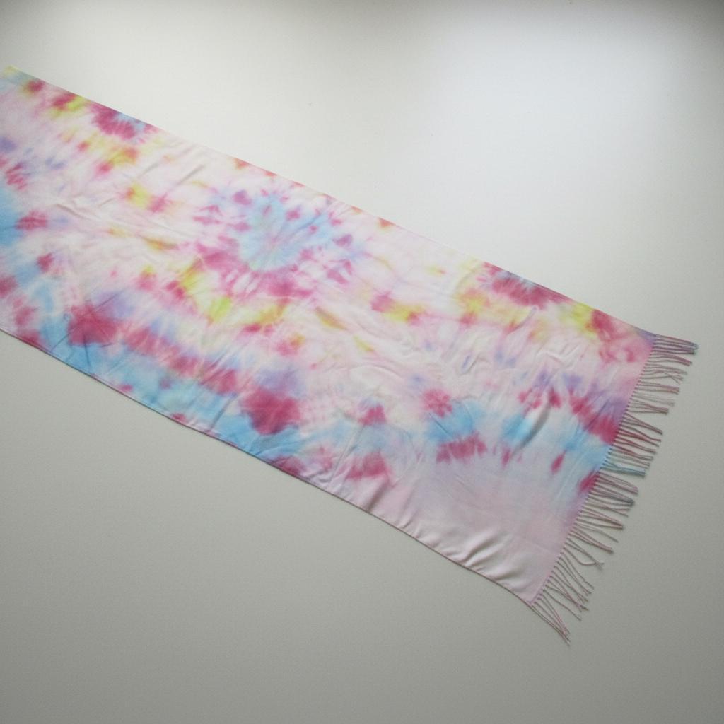 Hand Dyed Tie Dye Pashmina, Blanket Shawl, Wide Scarf, Head Wrap - Rayon Shawl