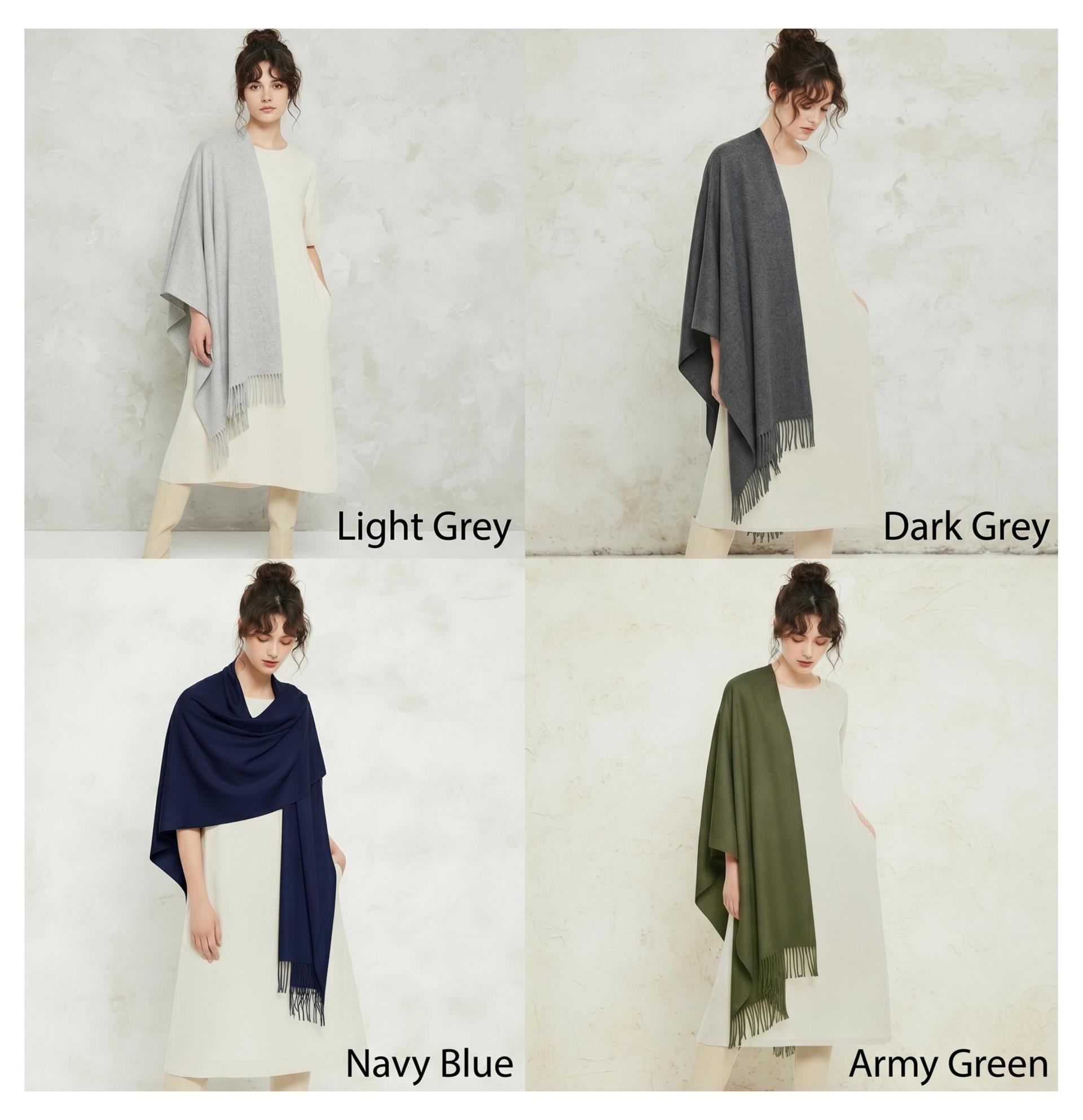 26 Colors - Cashmere Wool Blend - Blanket Scarf and Shawl - Multiple Colors Extra Soft Wrap