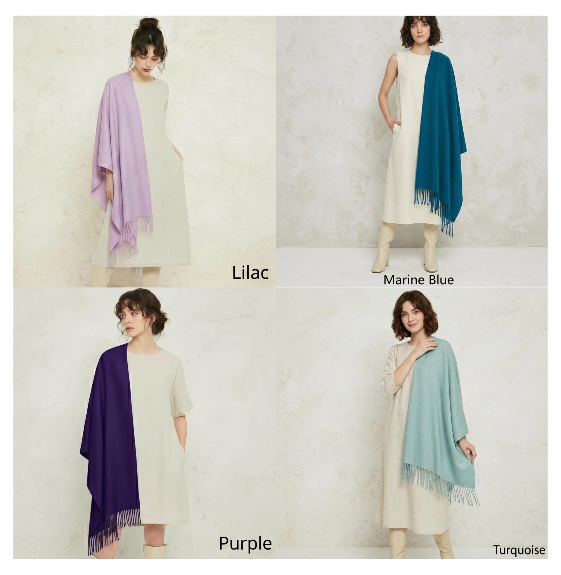 26 Colors - Cashmere Wool Blend - Blanket Scarf and Shawl - Multiple Colors Extra Soft Wrap