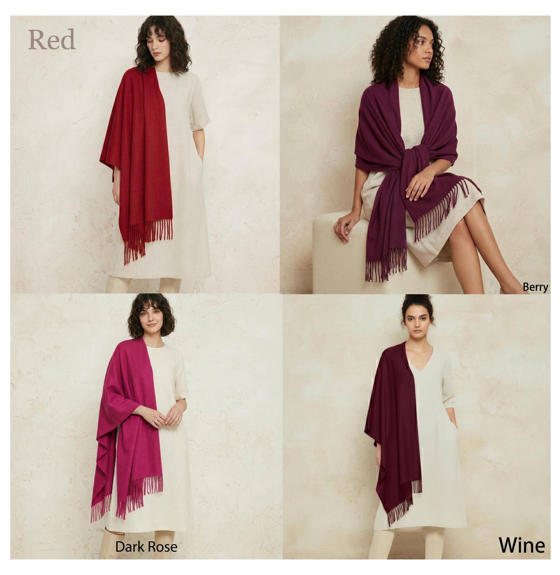 26 Colors - Cashmere Wool Blend - Blanket Scarf and Shawl - Multiple Colors Extra Soft Wrap