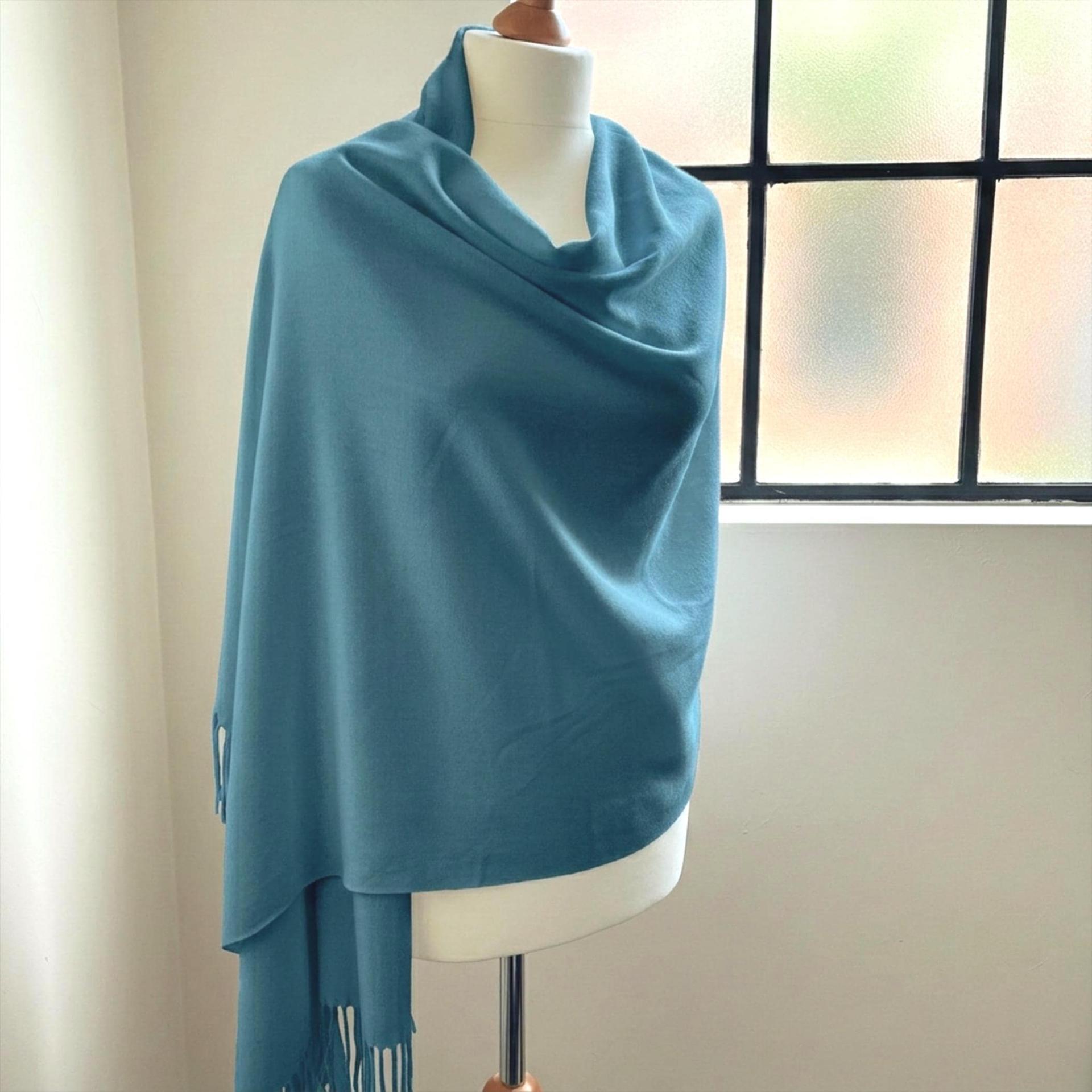 Teal Green Blanket Shawl - Thick Wide Scarf - Super Soft Wrap