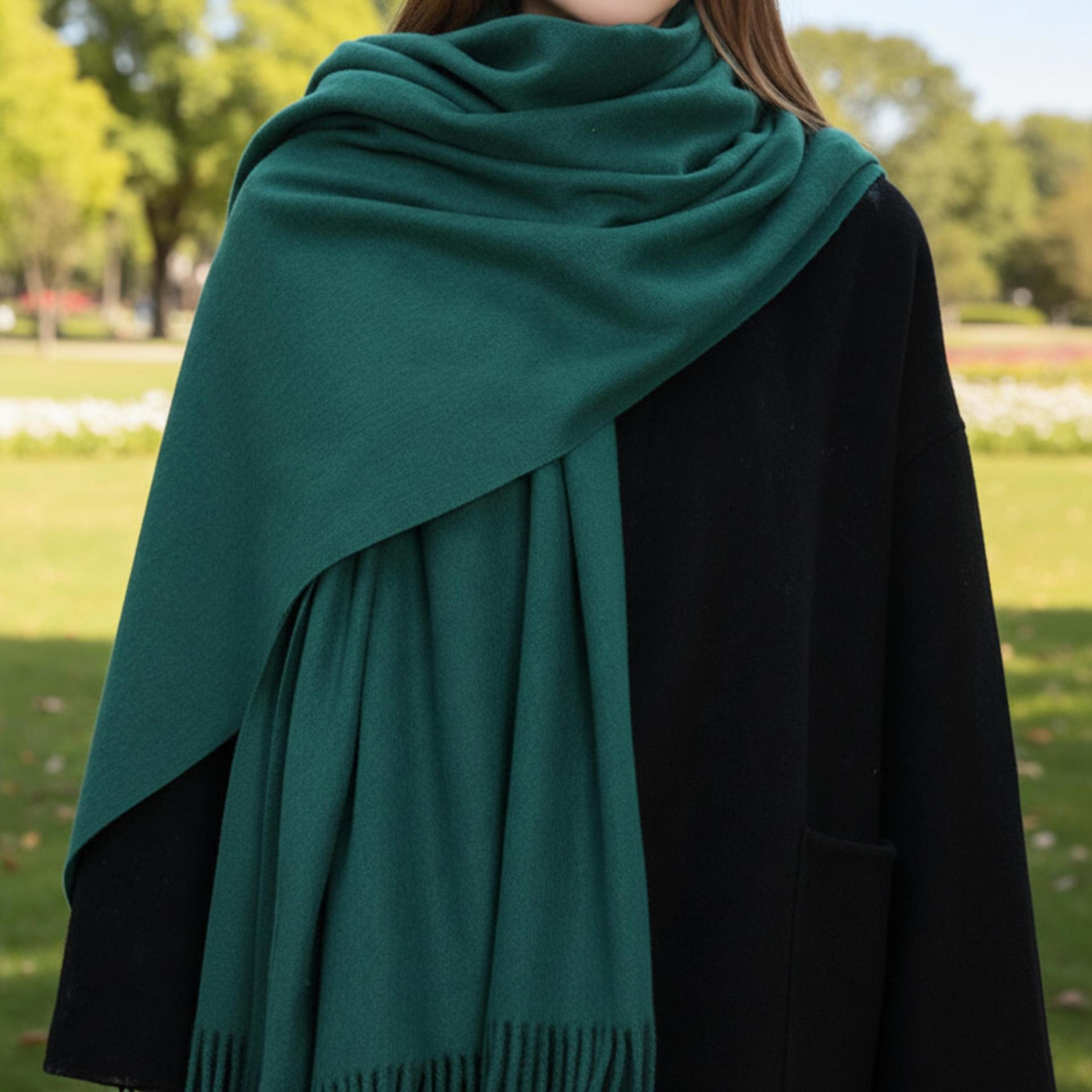 Emerald Blanket Shawl - Thick Wide Scarf - Pashmina Super Soft Wrap