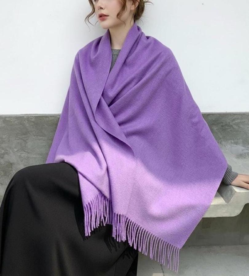 Lavender Shawl - Thick Wide Scarf - Pashmina Super Soft Wrap