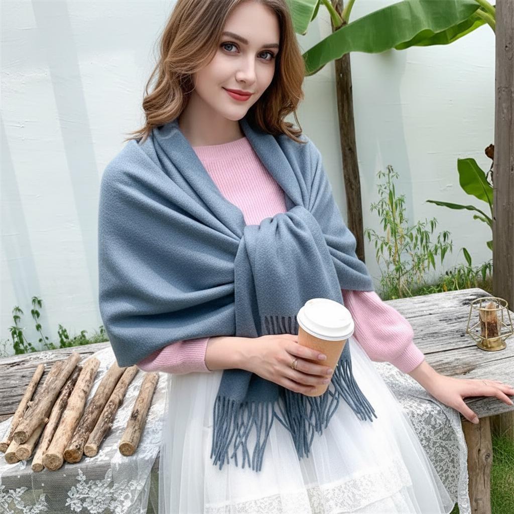Thick Wide Scarf - Pashmina Super Soft Wrap