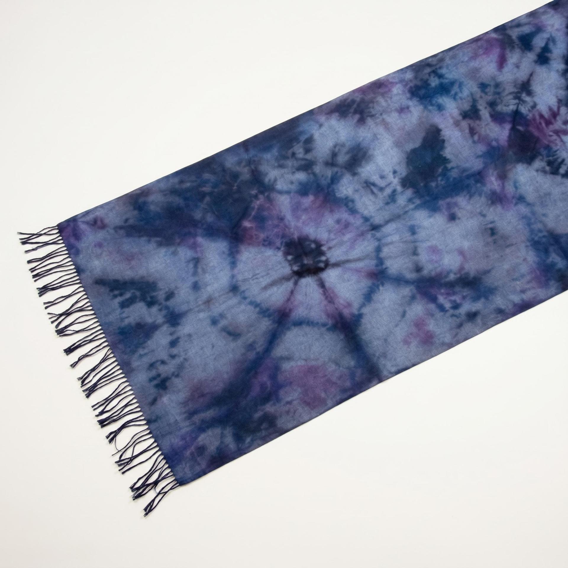 Hand Dyed Tie Dye Pashmina, Blanket Shawl, Wide Scarf, Head Wrap - Rayon Shawl