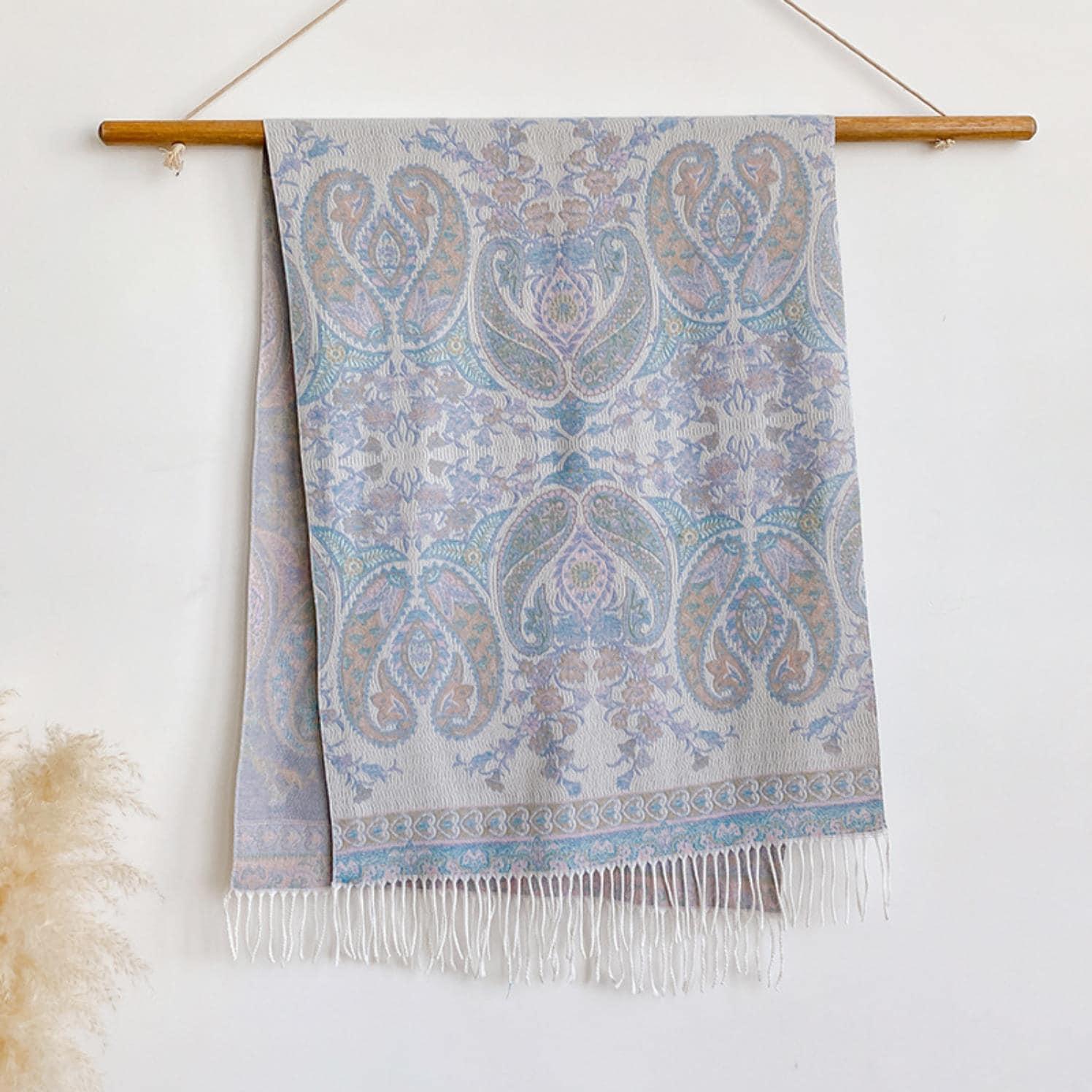 Thick Pashmina Shawl & Scarf for Women, Jacquard Brocade, Blanket Shawl, Wrap