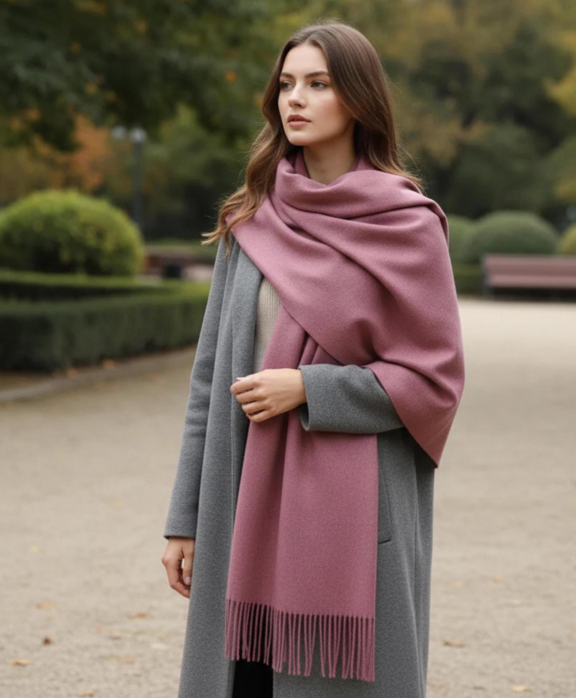 Blanket Scarf and Shawl - Rose - Super Soft Pashmina Wide Scarf