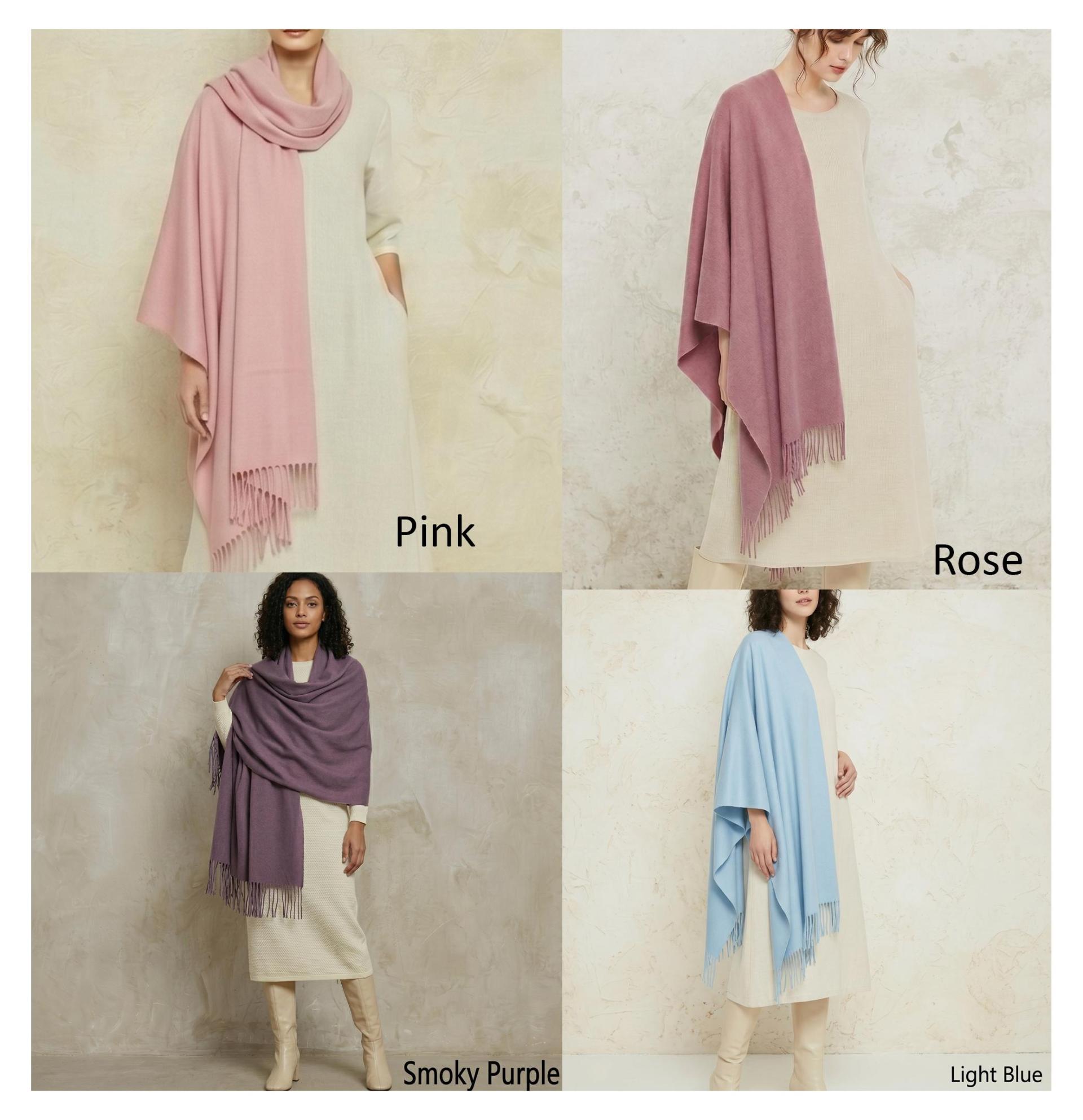 26 Colors - Cashmere Wool Blend - Blanket Scarf and Shawl - Multiple Colors Extra Soft Wrap