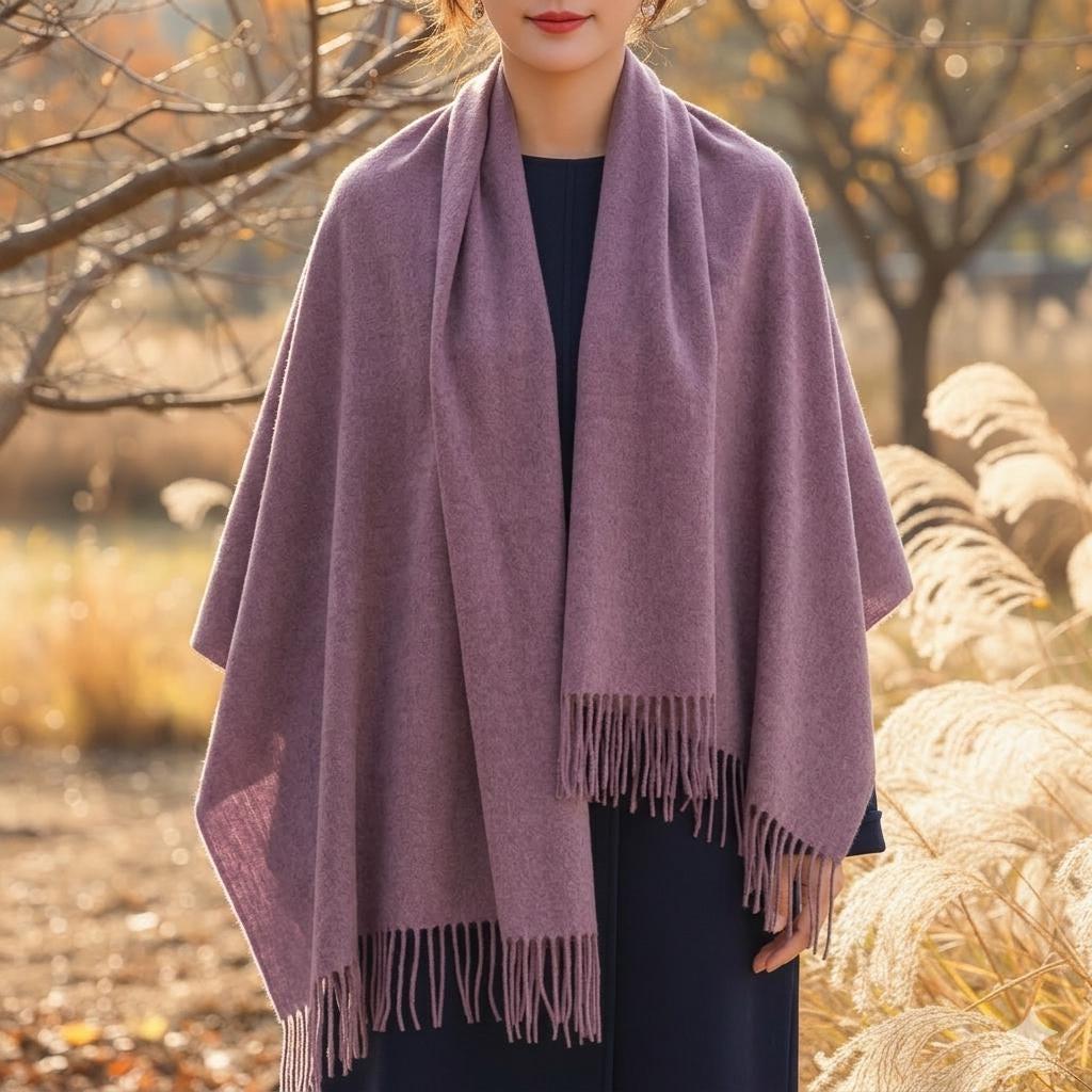 Purple Blanket Scarf and Shawl - Super Soft Pashmina Wide Scarf