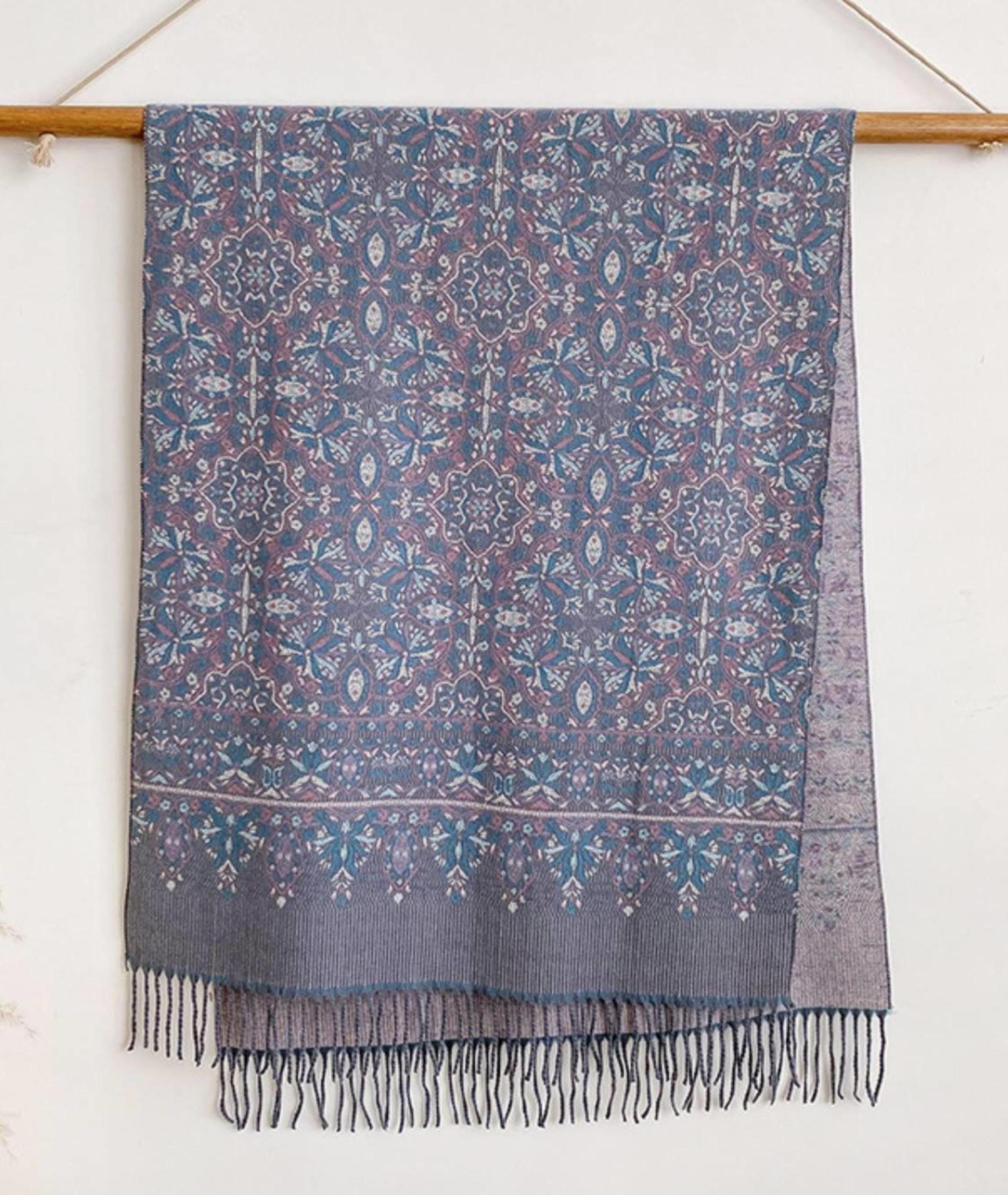 Thick Pashmina Shawl & Scarf for Women, Jacquard Brocade, Blanket Shawl, Wrap