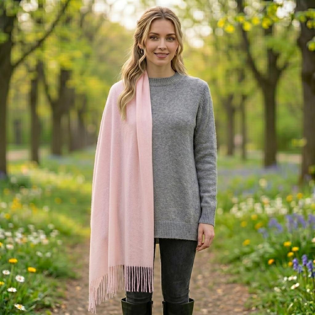 Peach Shawl - Thick Wide Scarf - Pashmina Super Soft Wrap