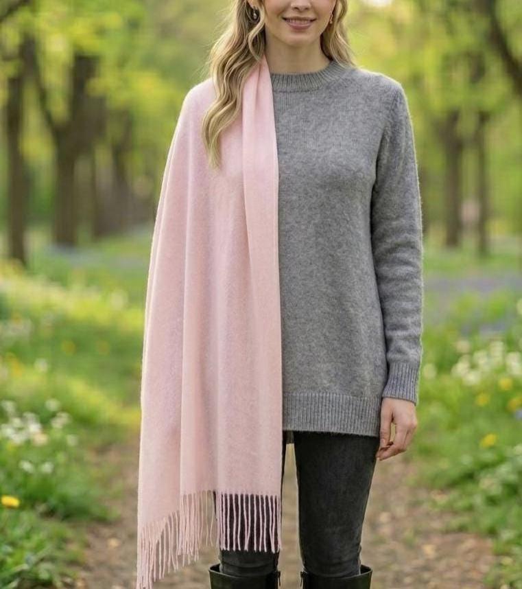 Pink Shawl - Thick Wide Scarf - Pashmina Super Soft Wrap