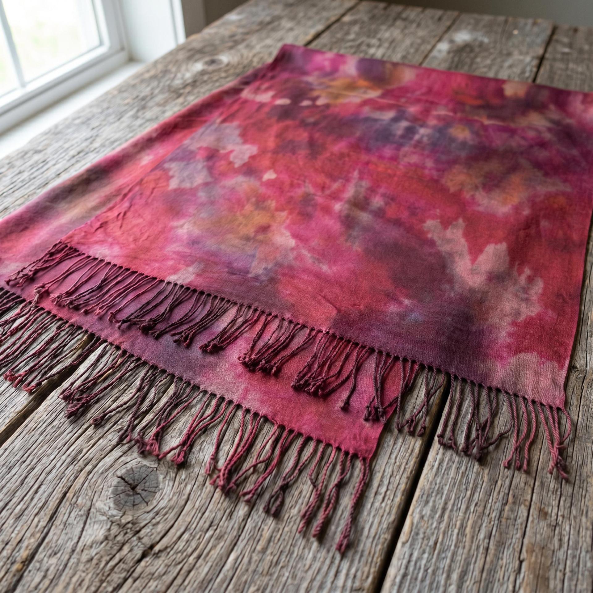 Hand Dyed Tie Dye Pashmina, Blanket Shawl, Wide Scarf, Head Wrap - Rayon Shawl