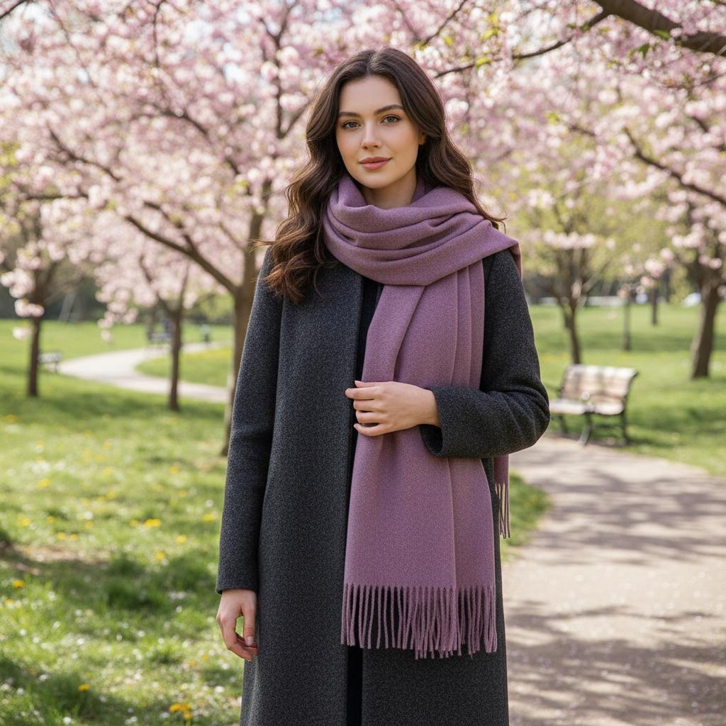 Purple Blanket Scarf and Shawl - Super Soft Pashmina Wide Scarf