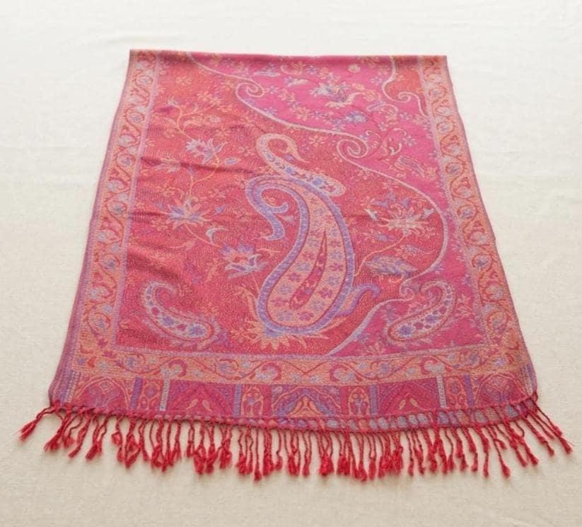 Reversible Soft Pashmina Shawl & Scarf for Women, Jacquard Brocade, Shawl, Sarong or Head Wraps