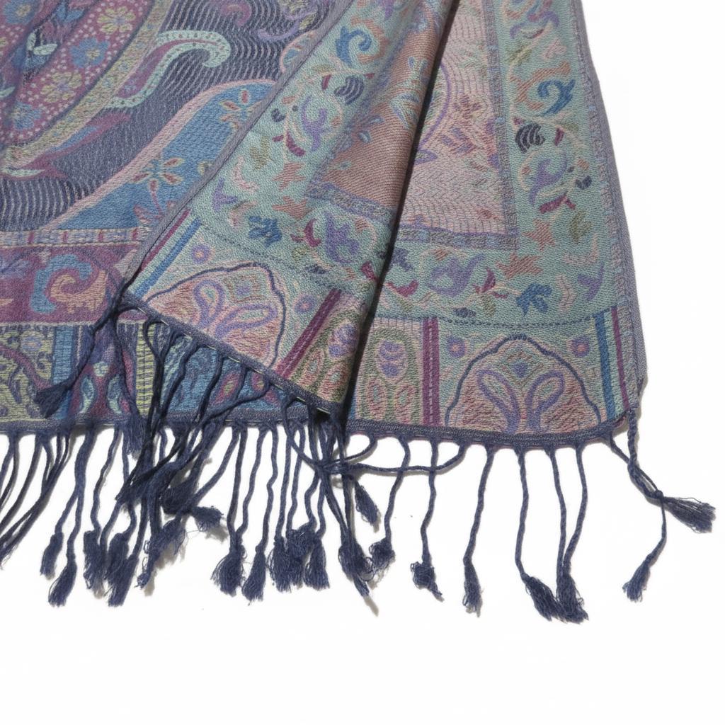 Reversible Soft Pashmina Shawl & Scarf for Women, Jacquard Brocade, Shawl, Sarong or Head Wraps