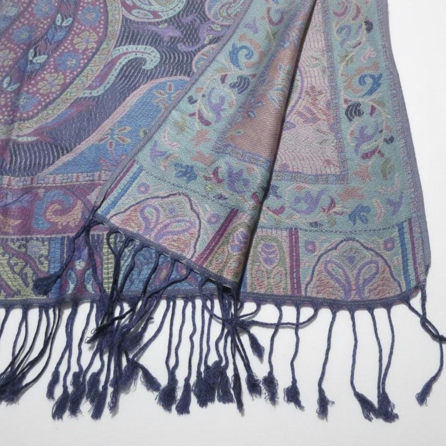 Reversible Soft Pashmina Shawl & Scarf for Women, Jacquard Brocade, Shawl, Sarong or Head Wraps