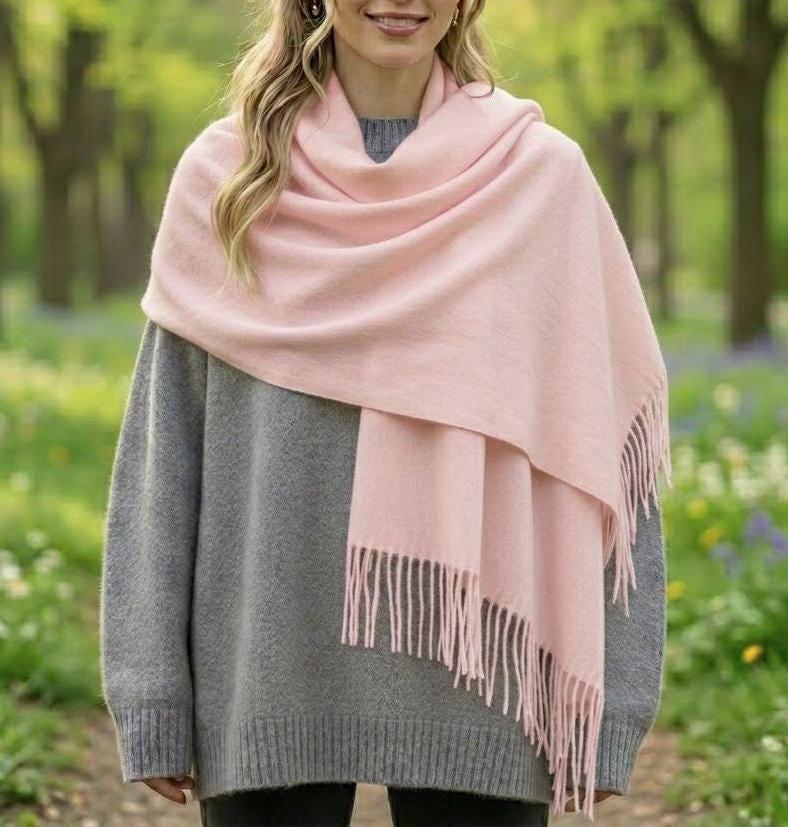 Peach Shawl - Thick Wide Scarf - Pashmina Super Soft Wrap