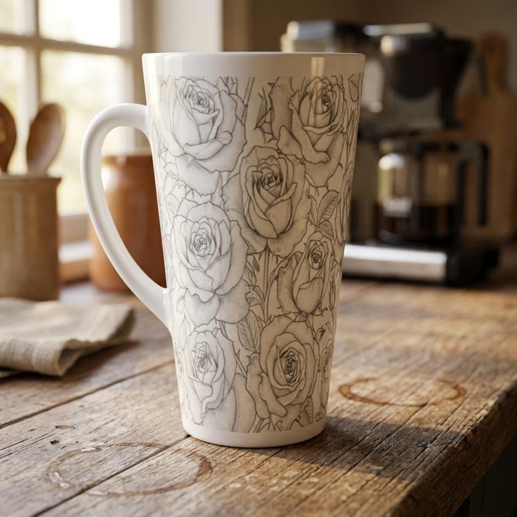 Latte 17oz Ceramic Mug - Coffee or Tea Cup, Extra Tall