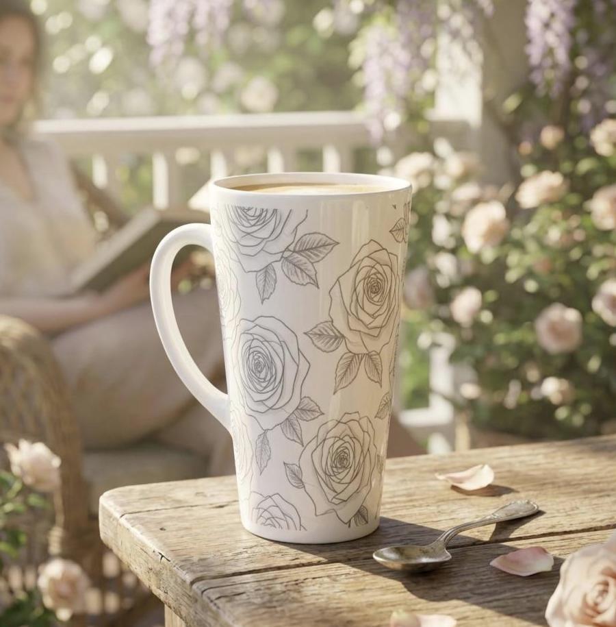 Latte 17oz Ceramic Mug - Coffee or Tea Cup, Extra Tall