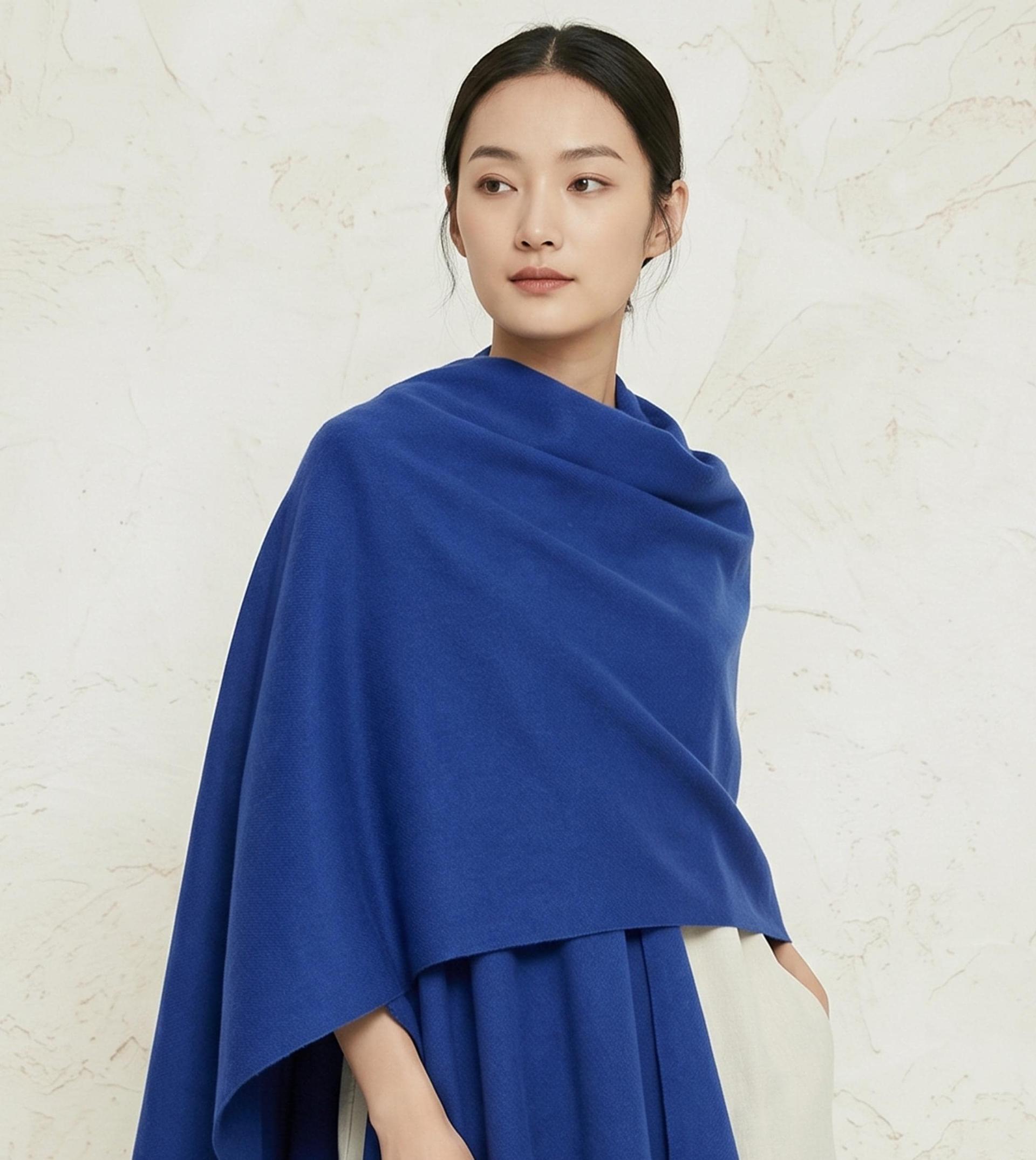 Blue Shawl - Wide Scarf - Pashmina Super Soft Wrap