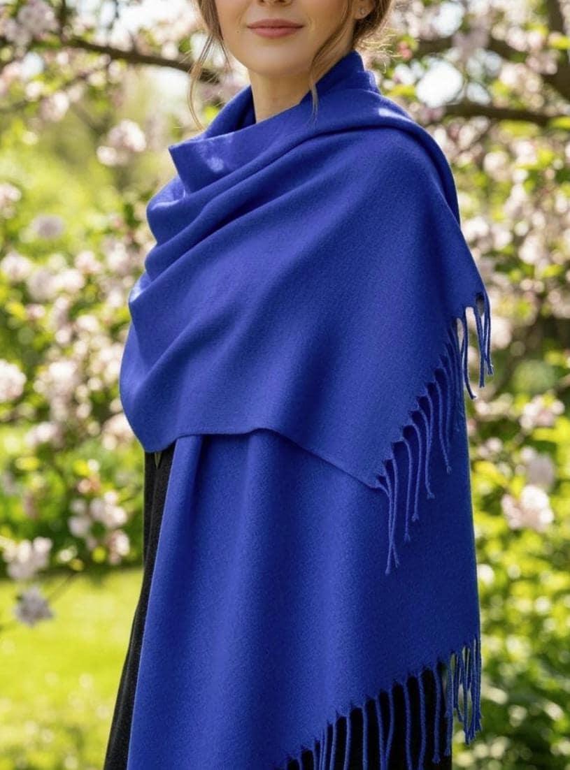 Blue Shawl - Wide Scarf - Pashmina Super Soft Wrap