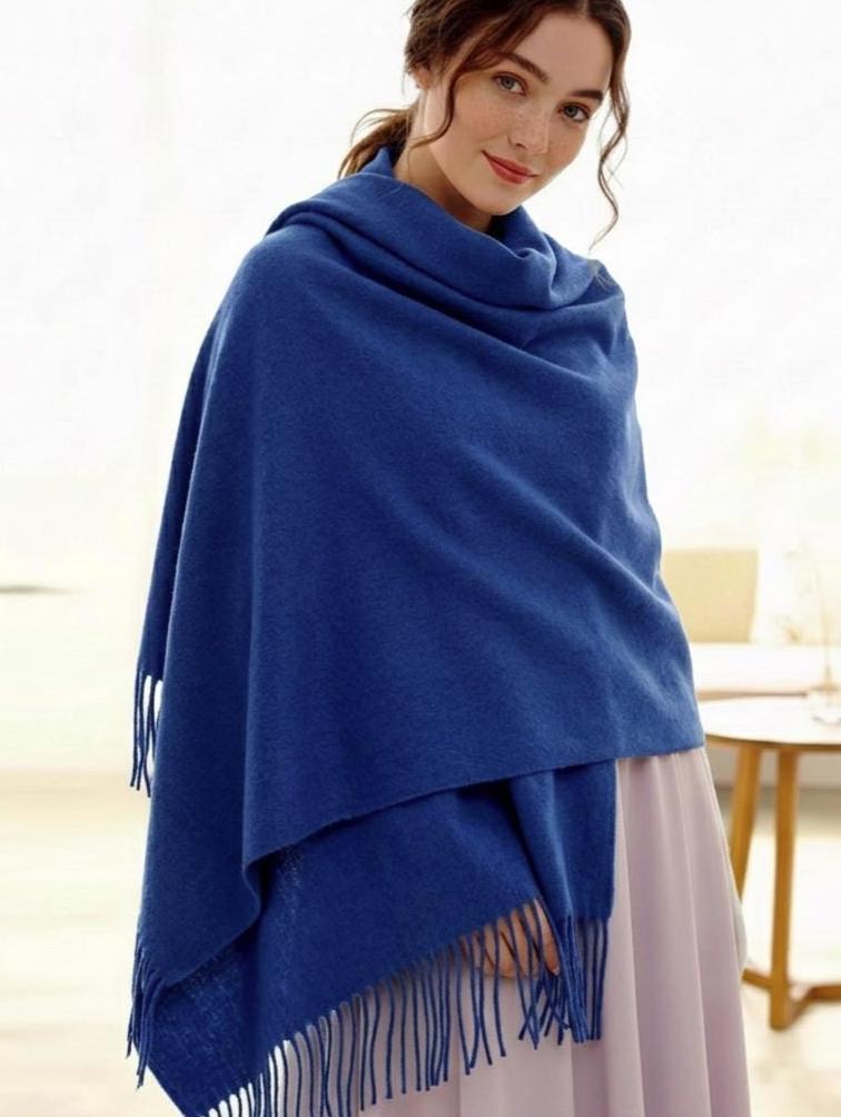 Blue Shawl - Wide Scarf - Pashmina Super Soft Wrap