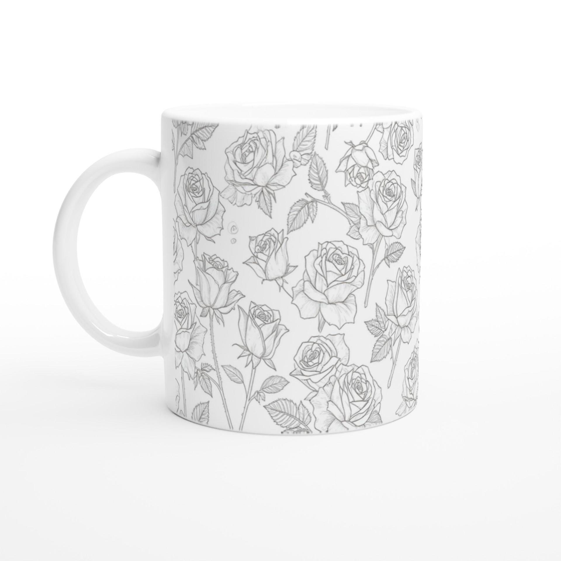 Floral Cups -  Large and Small Ceramic Mugs